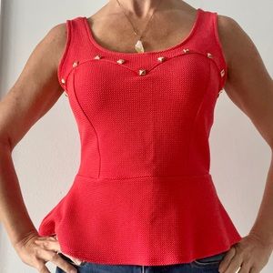 Studded Peplum Tank Top